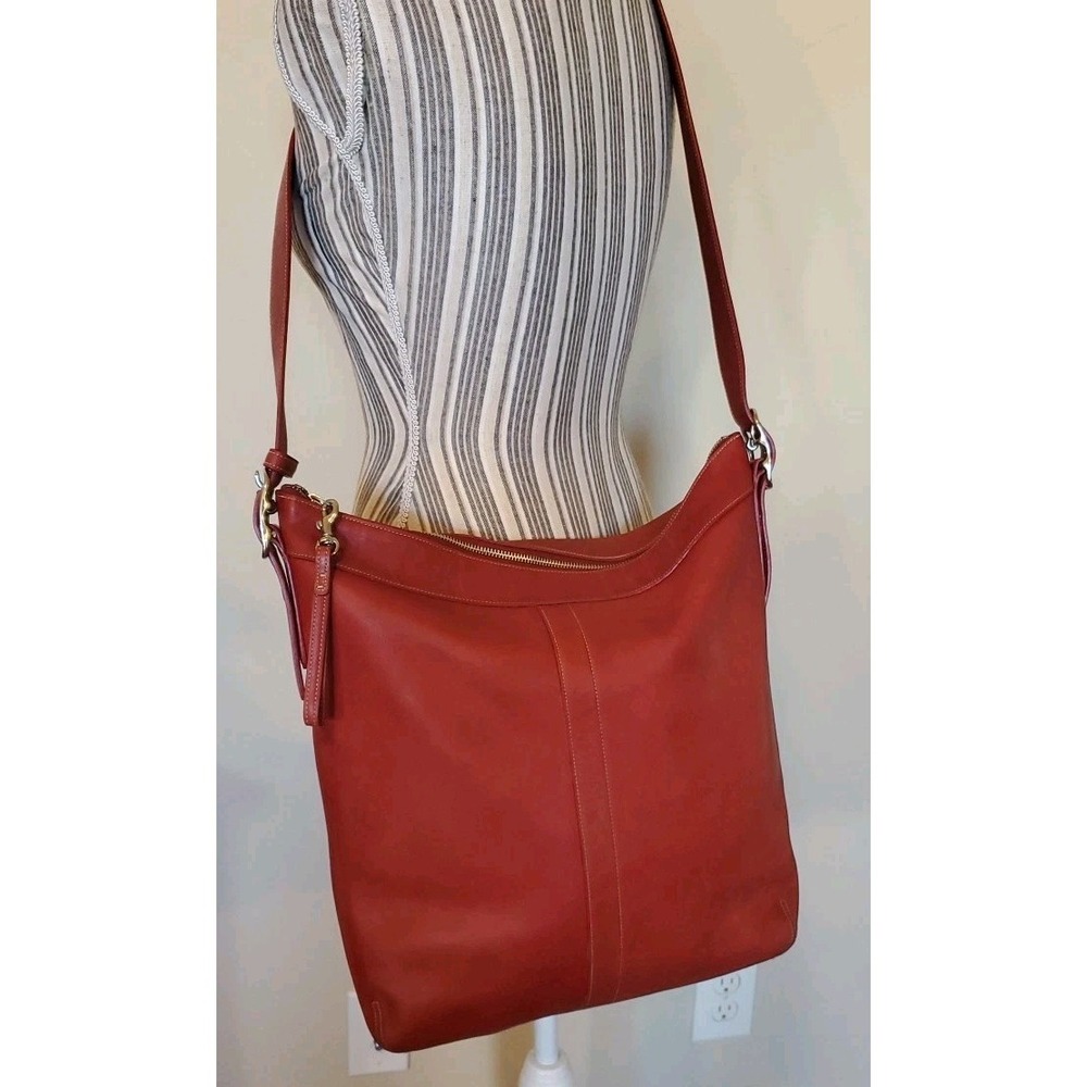 Coach Legacy Hobo Crossbody Bag Vtg 9177 Red Oxblood Duffle W/ Tassel* - Picture 3 of 16
